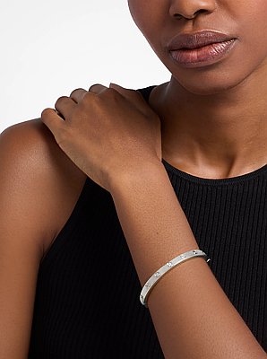 Cubic Zirconia Logo Bangle