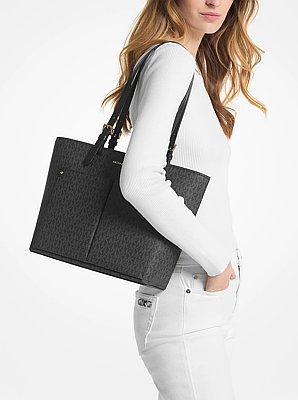 Bolso tote Jet Set mediano con logotipo y bolsillo