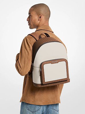 Cooper Medium Pebbled Leather and Signature Logo Commuter Backpack