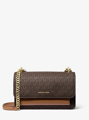 Schultertasche Claire Large mit Signature-Logomuster