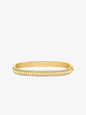 Pav&eacute; Gold-Tone Brass Bracelet