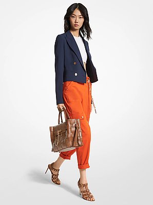 Cropped Crepe Blazer