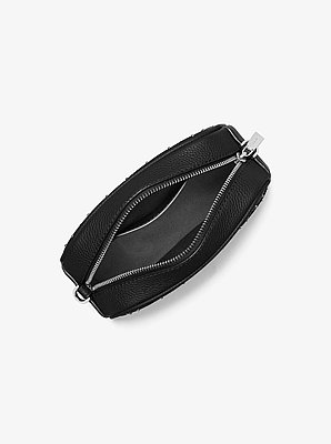 Jet Set Small Studded Pebbled Leather Camera Crossbody Bag