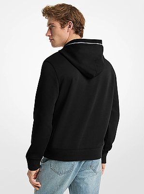 Pull &agrave; capuche en coton m&eacute;lang&eacute; avec bordure &agrave; logo