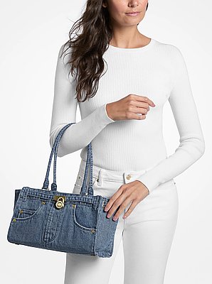 Bolso satchel Hamilton Moderne peque&ntilde;o de denim lavado