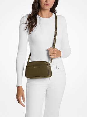 Bandolera Jet Set peque&ntilde;a de piel para c&aacute;mara