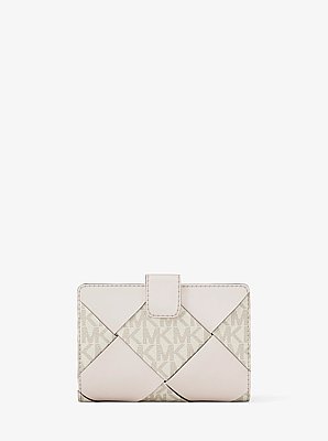 Gewebte Brieftasche Jet Set Travel Medium mit Signature-Logomuster