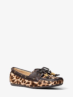 Fallon Leopard Print Calf Hair Moccasin