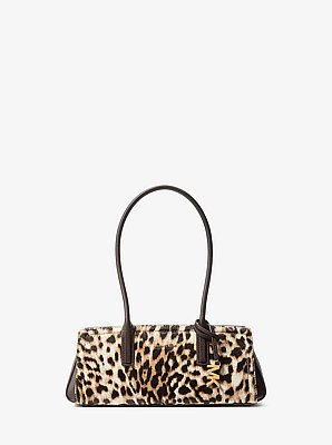 Laila Small Leopard Print Calf Hair Shoulder Bag