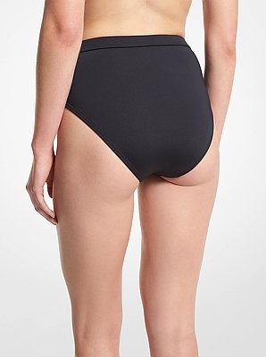 Stretch Nylon High-Waist Belted Bikini Bottom