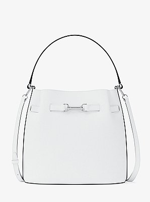 Carson Medium Pebbled Leather Convertible Bucket Crossbody Bag