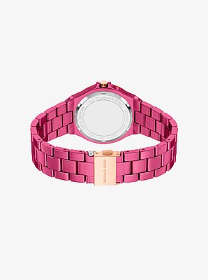 Mini Lennox Pav&eacute; Pink-Tone Watch