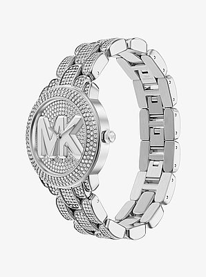 Montre Phoebe argent&eacute;e &agrave; pierres pav&eacute;es