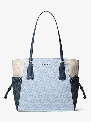 Voyager Large Color-Block Signature Logo Tote Bag