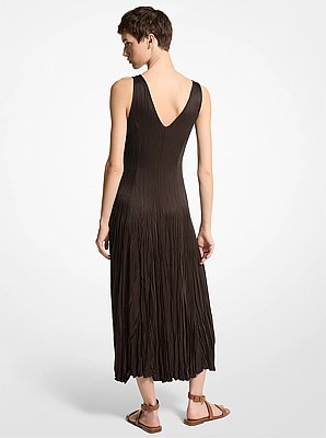 Vestido de sat&eacute;n charmeuse arrugado