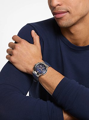 Oversized Billie Silver-Tone and Silicone Watch