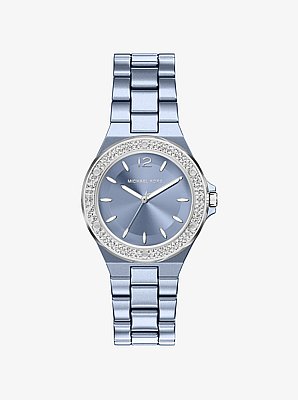 Mini Lennox Pav&eacute; Blue-Tone Watch