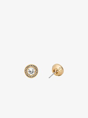 Boucles d&rsquo;oreilles &agrave; halo de pav&eacute;