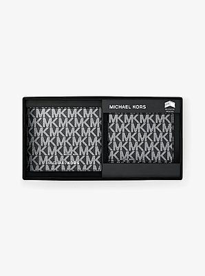 Hudson Metallic Signature Logo Billfold Wallet With Passcase