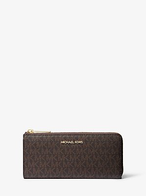 Billetera Jet Set Travel grande con cremallera y logotipo