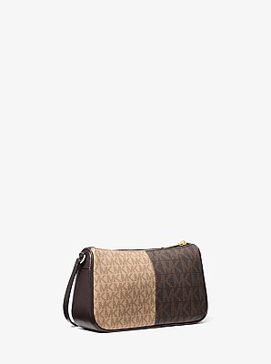 Jet Set Medium Two-Tone Signature Logo Pochette