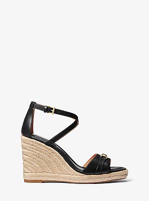 Sandalo Mandy in pelle con zeppa