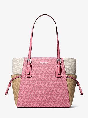 Voyager Large Color-Block Signature Logo Tote Bag