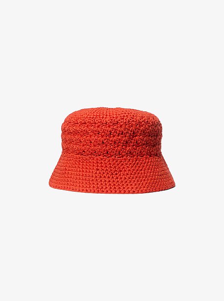 Crocheted Cotton Blend Bucket Hat