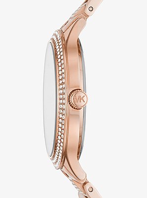 Pav&eacute; Rose Gold-Tone Watch