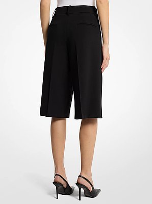 Pleated Wool Blend Trouser Shorts