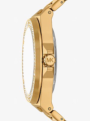 Montre surdimensionn&eacute;e Lennox de ton or &agrave; pav&eacute;