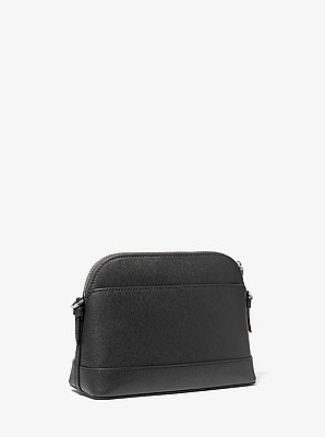 Large Saffiano Leather Dome Crossbody Bag