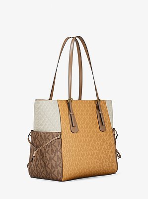 Voyager Large Color-Block Signature Logo Tote Bag