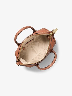 Tas Hyde van getrommeld leer met kenmerkend logo, klein