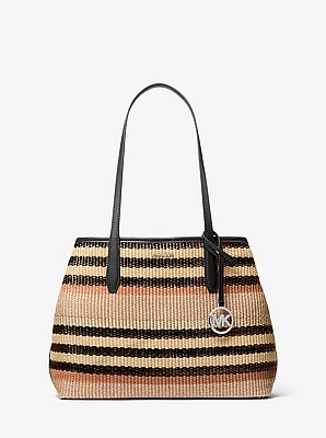 Avalon Medium Striped Woven Tote Bag