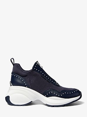 Zuma Studded Mixed-Media Trainer