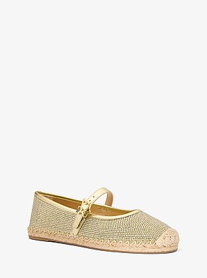 Lynn Embellished Glitter Chain Mesh Ballet Espadrille