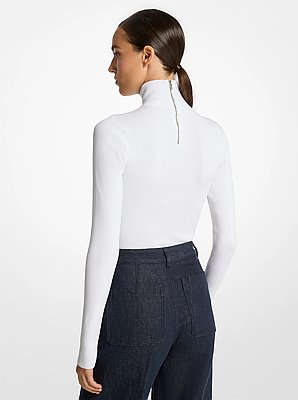 Stretch Viscose Turtleneck Bodysuit