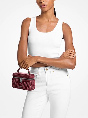 Vivi Small Matelass&eacute; Burnished Vanity Crossbody Bag