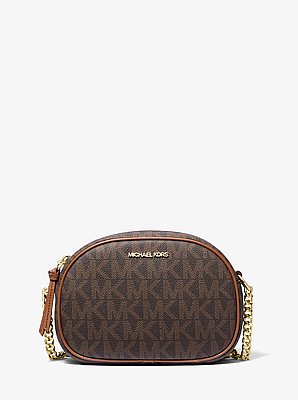 Ovale Umh&auml;ngetasche Jet Set Small mit Signature-Logomuster