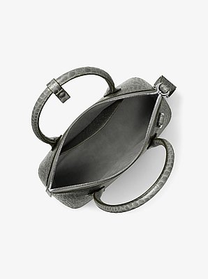 Bolso satchel Kaitlin mediano con dise&ntilde;o de piel de cocodrilo en relieve