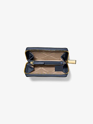Jet Set Small Pebbled Leather Zip-Around Card Case