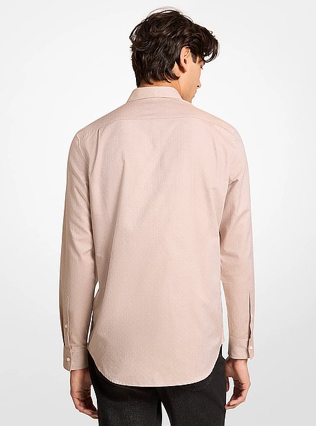 Classic-Fit Printed Cotton Blend Dobby Shirt
