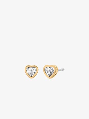 Cubic Zirconia Hearts Slider Bracelet and Stud Earrings