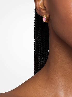 Cubic Zirconia Huggie Hoop Earrings