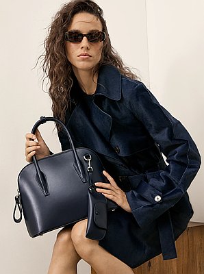 Bolso satchel Kaitling mediano de piel en forma de domo
