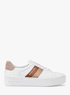 Poppy Metallic Stripe and Logo Trainer