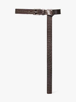 Jodi Crocodile Embossed Leather Belt