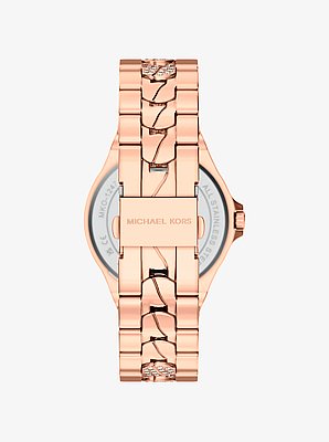 Lennox Pav&eacute; Rose Gold-Tone Watch