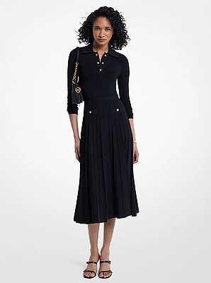 Pulloverkleid aus Stretch-Strick mit Polokragen
